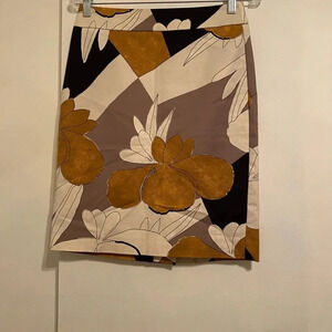 Ann Taylor Factory Floral Print Pencil Straight Skirt Multicolor, Women Size 0